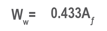 Average weight of water in pipe, in pounds per foot