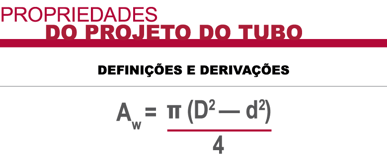 cálculo da área transversal da parede do tubo