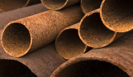 rusty metal pipes