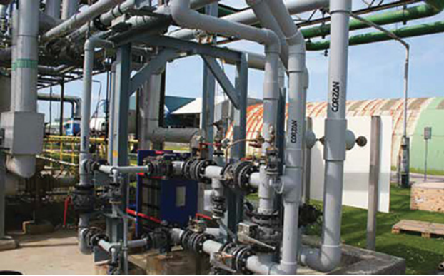 Tubulação de CPVC para processamento químico
