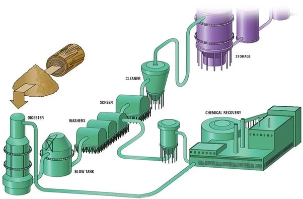 pulp and paper mill pulp chemical recovery process
