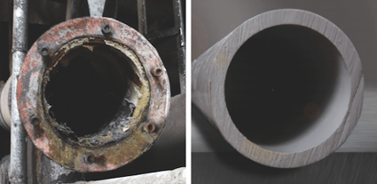 metal pipe and corzan cpvc pipe after use-1