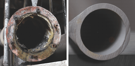 metal pipe and corzan cpvc pipe after use